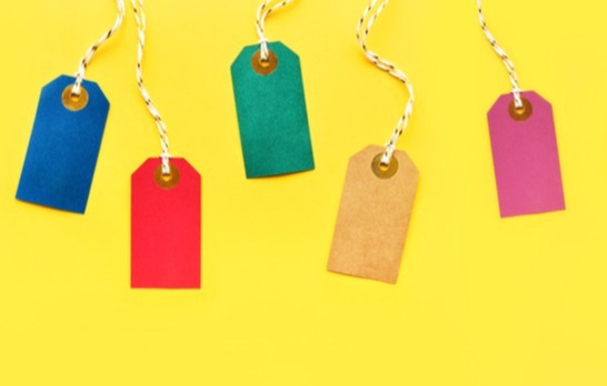 stock photo of colorful price tags