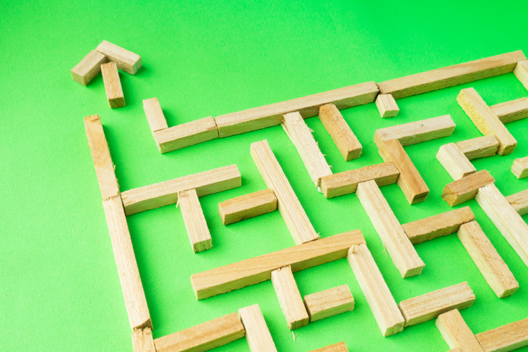 navigate maze stock image